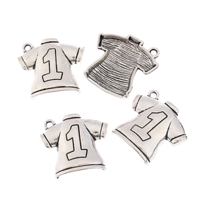 Antiksilber Legierung Trikot Nummer 1 Anhänger DIY Schmuckzubehör T-Shirt Form Charme Für Halskette Armband Geschenk