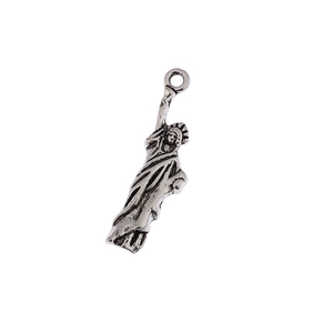 Ciondolo Statua della Libertà in metallo argento antico per gioielli DIY e accessori
