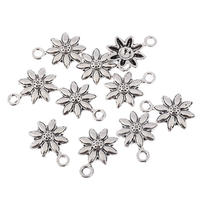 Détail de breloques tournesol en alliage argent antique pour bijoux faits maison
