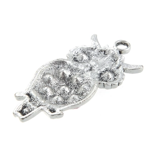 Creative owl pendant necklace in vintage silver finish for DIY jewelry accessories