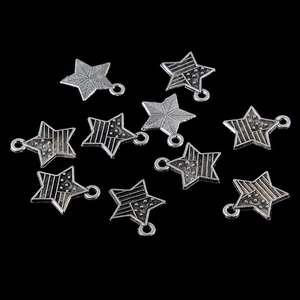 American Flag Star Charms Antique Silver Alloy Pentagram Pendants For DIY Jewelry Making Bracelet Necklace Accessories