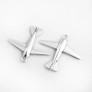 Pendentifs avion rétro en alliage de zinc argenté pour création de bijoux DIY
