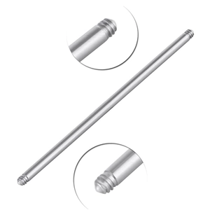 Barre de piercing industriel en acier inoxydable avec filetage externe poli