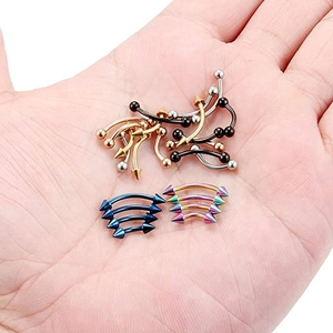 Ensemble de bijoux de piercing courbés pour sourcils et lèvres en acier inoxydable