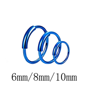 Dreiteiliges Set blaue Nasenringe aus Edelstahl in den Größen 6mm, 8mm und 10mm