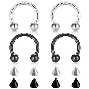 Medical Grade Stainless Steel Horseshoe Nose Ring For Men Women Punk Body Piercing Jewelry Gold Silver Black Rainbow Circular Barbell