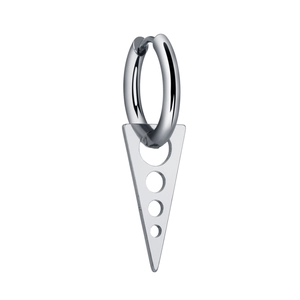 Boucles d'oreilles mixtes en acier inoxydable argenté avec découpes géométriques