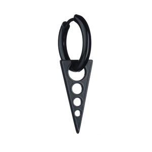 Boucles d'oreilles créoles noires en acier avec pendentifs triangles évidés punk
