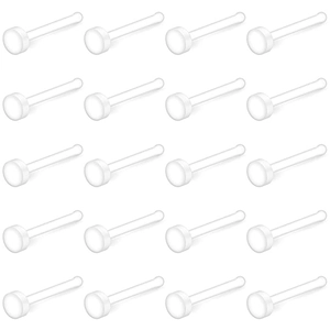 Lot de 20 piercings de nez invisibles en acrylique transparent avec embouts plats