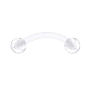 Set di barbell curvi in bioplastica trasparente per piercing sopracciglia e ombelico