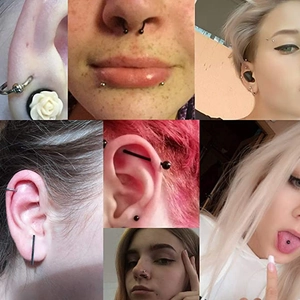 150pcs assorted stainless steel body piercing set for nose, ear, lip, and tongue