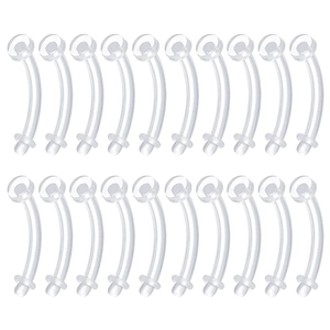 20pcs clear acrylic curved barbells for eyebrow piercings and lip rings retainers
