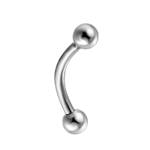 Polierter silberner gebogener Barbell-Piercing-Set für Augenbraue und Knorpel mit 16G
