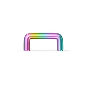 Rainbow plated stainless steel U-shaped septum ring with iridescent metallic finish