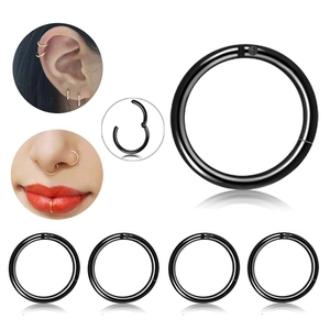 316L stainless steel seamless body piercing rings set in black and gold finishes