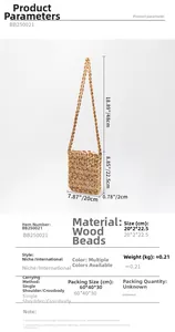 Tabella taglie dettagliata per borsa a tracolla in perline fatta a mano 20x22,5 cm