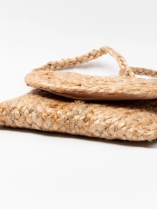 Sac bandoulière en jute tissé à la main, ton naturel, pour vacances et plage décontracté