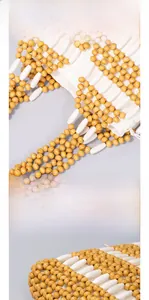 Detailed view of handcrafted wooden beads and premium linen lining on the woven handbag