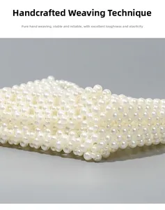 Détail de la bandoulière en perles artificielles tressées à la main pour sac à bandoulière