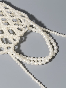Sac bandoulière en perles tressées à la main pour les vacances à la mer, éclat ivoire