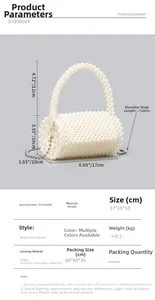 Specifiche dettagliate delle dimensioni per borsa cilindrica in perle da 17x10x10cm