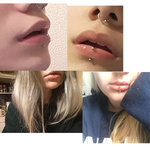Punk style U-shaped stainless steel lip studs and nose rings set for men and women