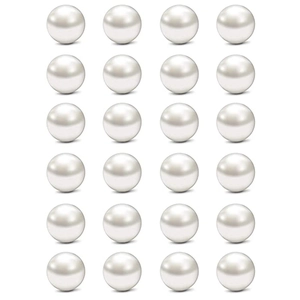 Set di 24 sfere di ricambio in perla bianco crema per piercing di misura 16G e 14G