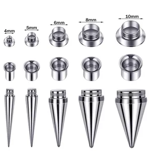Tabella taglie per dilatatori orecchio in acciaio inossidabile da 4mm a 10mm