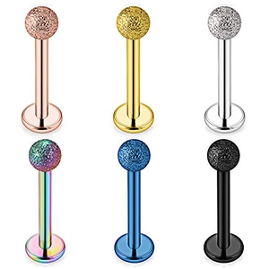 Gematteerde Roestvrijstalen Labret Stud Lip Piercing Ring Platte Achterkant Oorbot Nagel Lichaamssieraden Goud Zilver Unisex