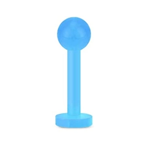 Hellblauer Acryl-Lippenstecker mit 16G-Stab und runder Kugel, für Piercings geeignet