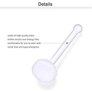 Retenue de piercing de nez en acrylique bioflex avec base plate et embout rond
