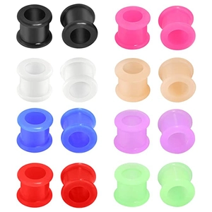 Silikon Double Flare Ohr Tunnel Plugs Piercing Dehnungs Kit Unisex Mehrfarbig Hohle Ohrlehren Körperschmuck