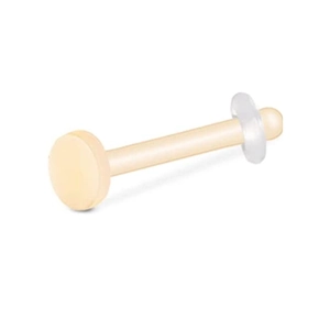 Minimalist 14G 16G clear acrylic lip piercing jewelry with flat back and ball top