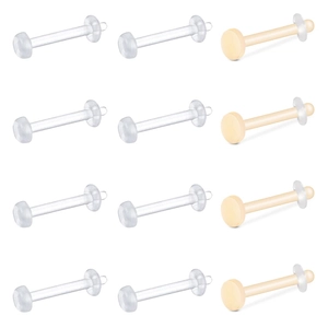 Acrylic Bioflex Lip Stud Piercing Retainers Clear Flesh Invisible Flexible Body Jewelry For Work Medical Exams Unisex