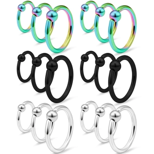 316L Stainless Steel Captive Bead Ring For Nose Lip Ear Cartilage Piercing High Polished Body Jewelry Unisex Ball Closing Rings