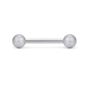 Bijoux de piercing barbell en acier inoxydable avec boules mates pour langue ou téton