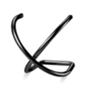 Ear cuff minimalista nero in acciaio inossidabile con design a croce aperta
