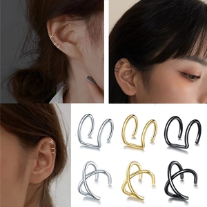 Set di 40 ear cuff senza buco in argento oro e nero per donne e ragazze