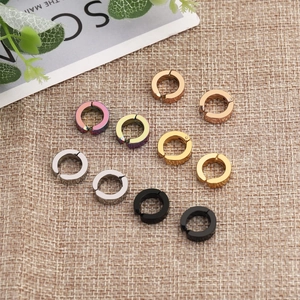 Set of 15 pairs stainless steel magnetic clip-on earrings in five metallic colors