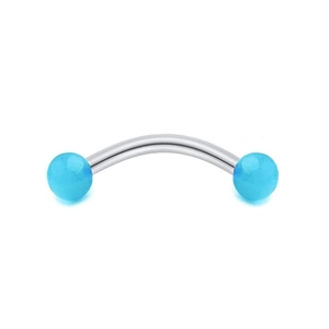 Luminous acrylic ball eyebrow piercing jewelry with stainless steel curved barbell
