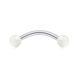 Luminous acrylic ball curved barbell eyebrow ring with stainless steel post 16G