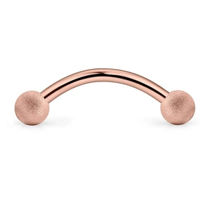 Rose gold matte ball curved barbell eyebrow ring made of polished stainless steel