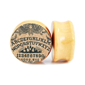 Gothische Holztunnel Ouija-Board-Muster Piercing Schmuck Für Herren Damen Dehnungstunnel Körper Piercing Ohrringe