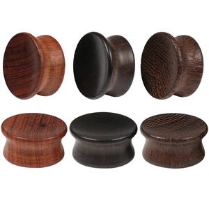 Plug per Orecchie in Legno Naturale Bio Legno Massiccio Doppia Svasatura Gioielli Piercing per Uomo Donna Espansione Orecchio