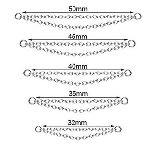 Double Layer Alloy Piercing Chain DIY Jewelry Findings For Nose Ring Earring Connector Silver Gold Black Multi Style Links