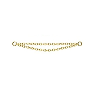 Detailed close-up of a double layer gold link chain connector with end rings for jewelry