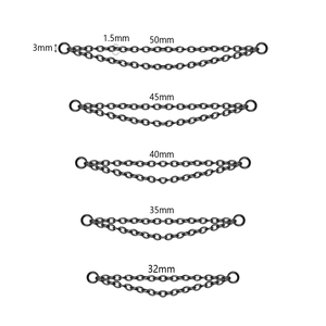 Matte black double layer chain accessories in lengths from 32mm to 50mm for nose rings