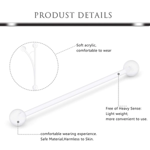 Flexible acrylic body jewelry set featuring clear soft captive beads for piercings