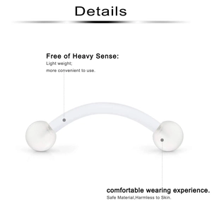 36-piece set of transparent acrylic eyebrow rings with lightweight safe material design