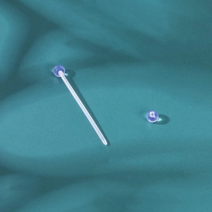 10-piece purple acrylic cartilage studs with invisible soft rod and threading detail